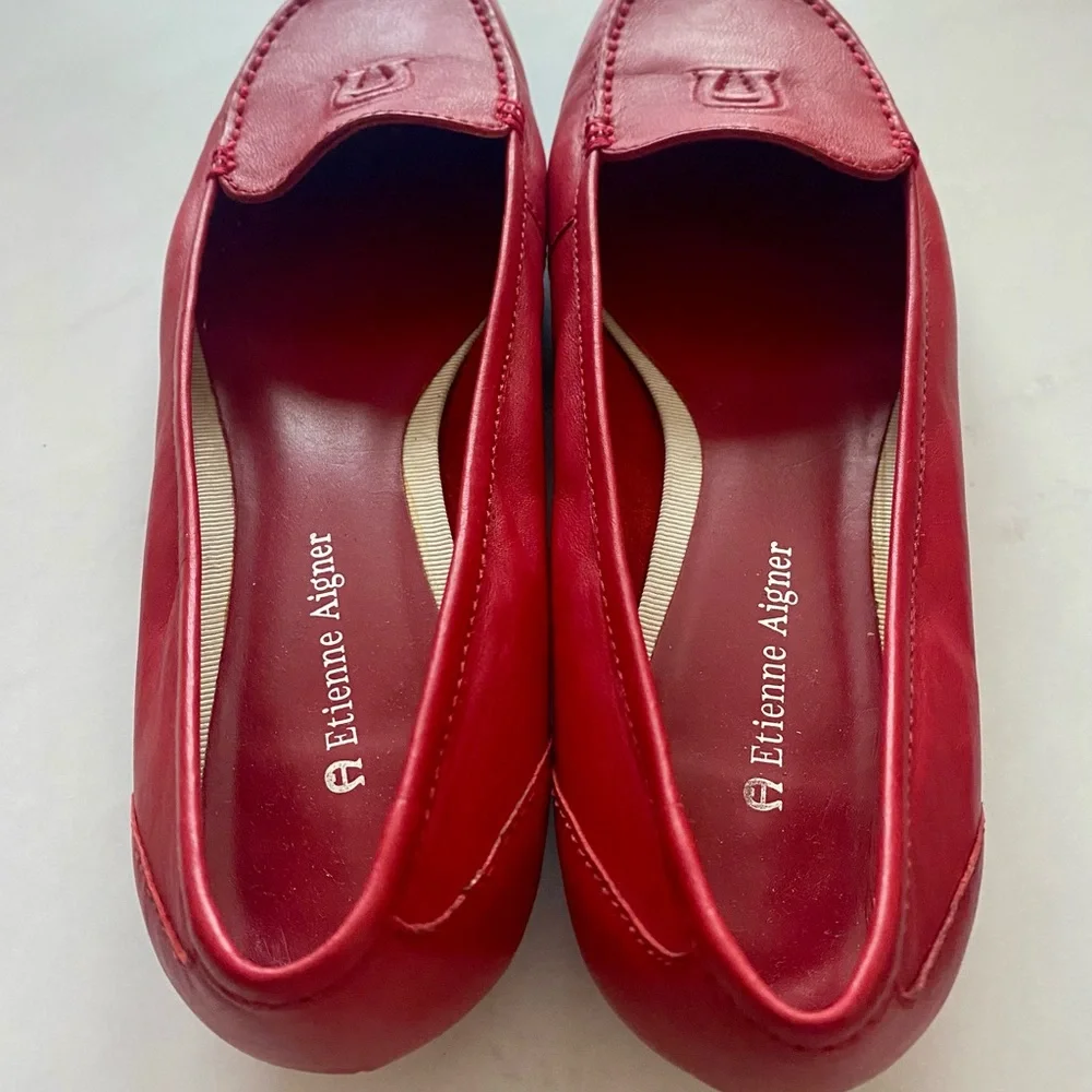 Vintage Etienne Aigner Red Women's Loafers - Picture 2 of 4